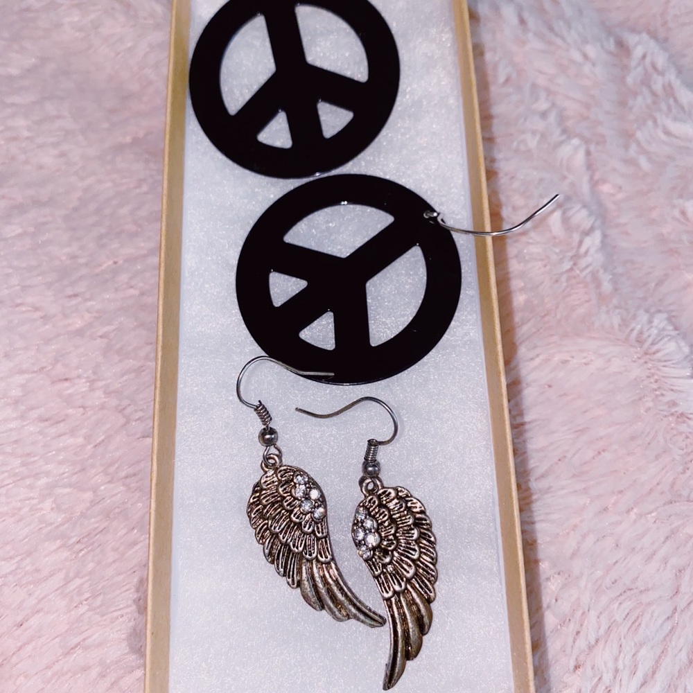 Peace Earrings & Wing Earrings